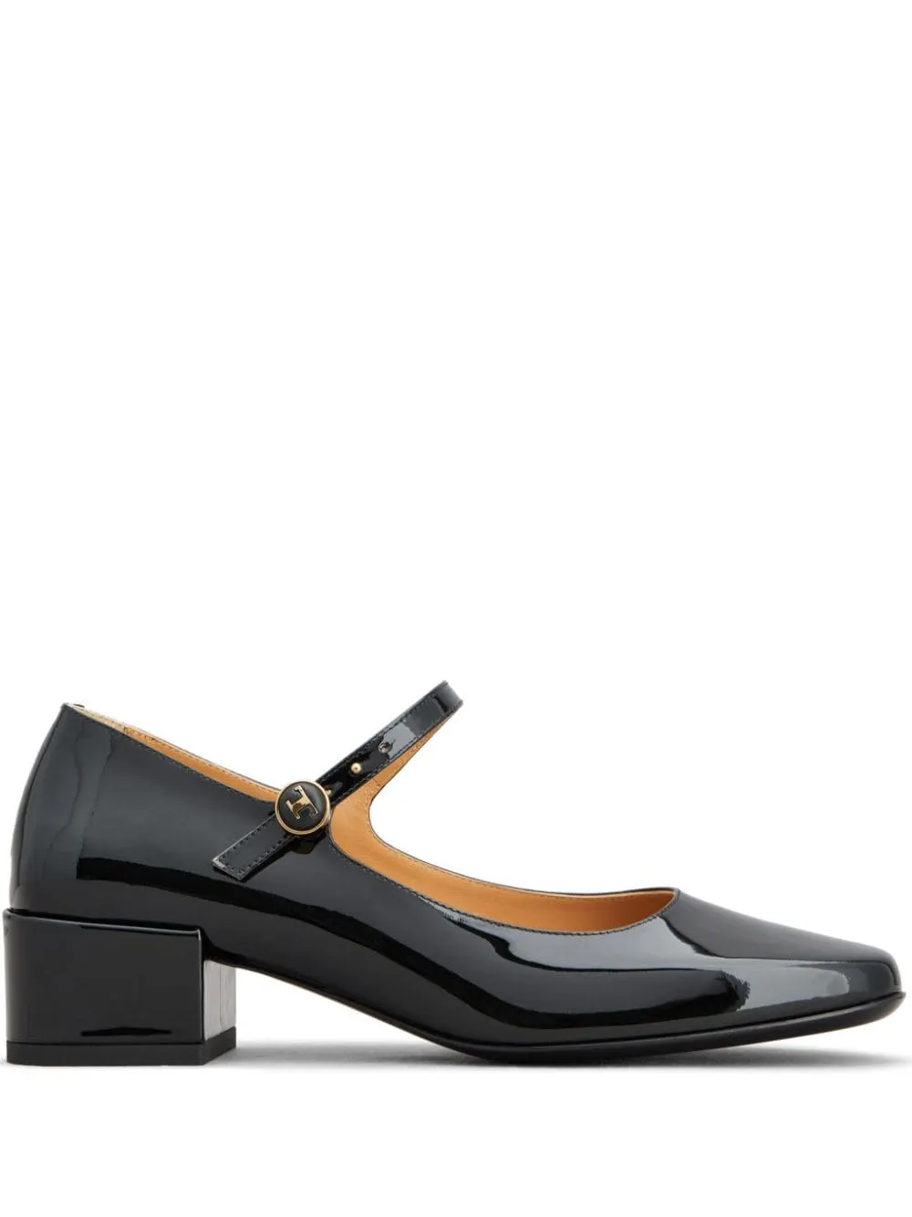 TOD'S Leather Pumps with Almond Toe Design and Gold-Tone Accents