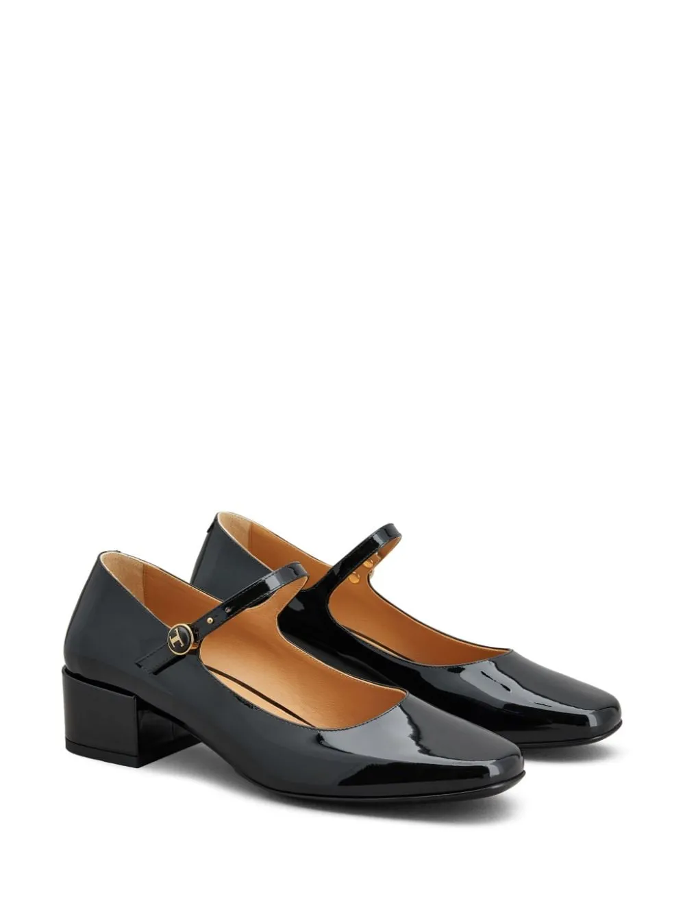 TOD'S Leather Pumps with Almond Toe Design and Gold-Tone Accents