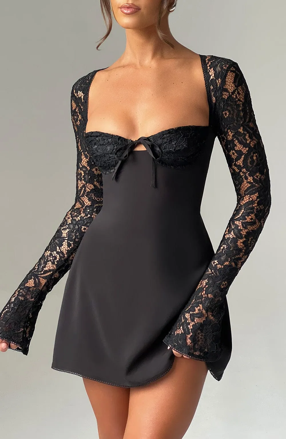 Twilight Temptation Mini Dress - Black