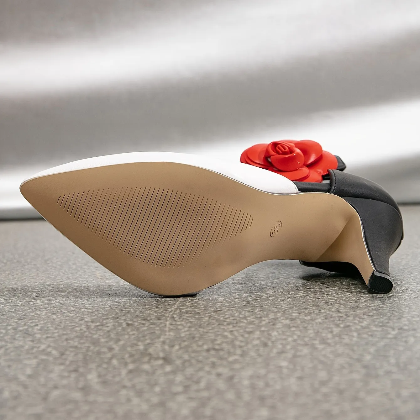 VougeVamp Floral Pointed Toe Dress Pumps – Chic Contrast Color High Heels