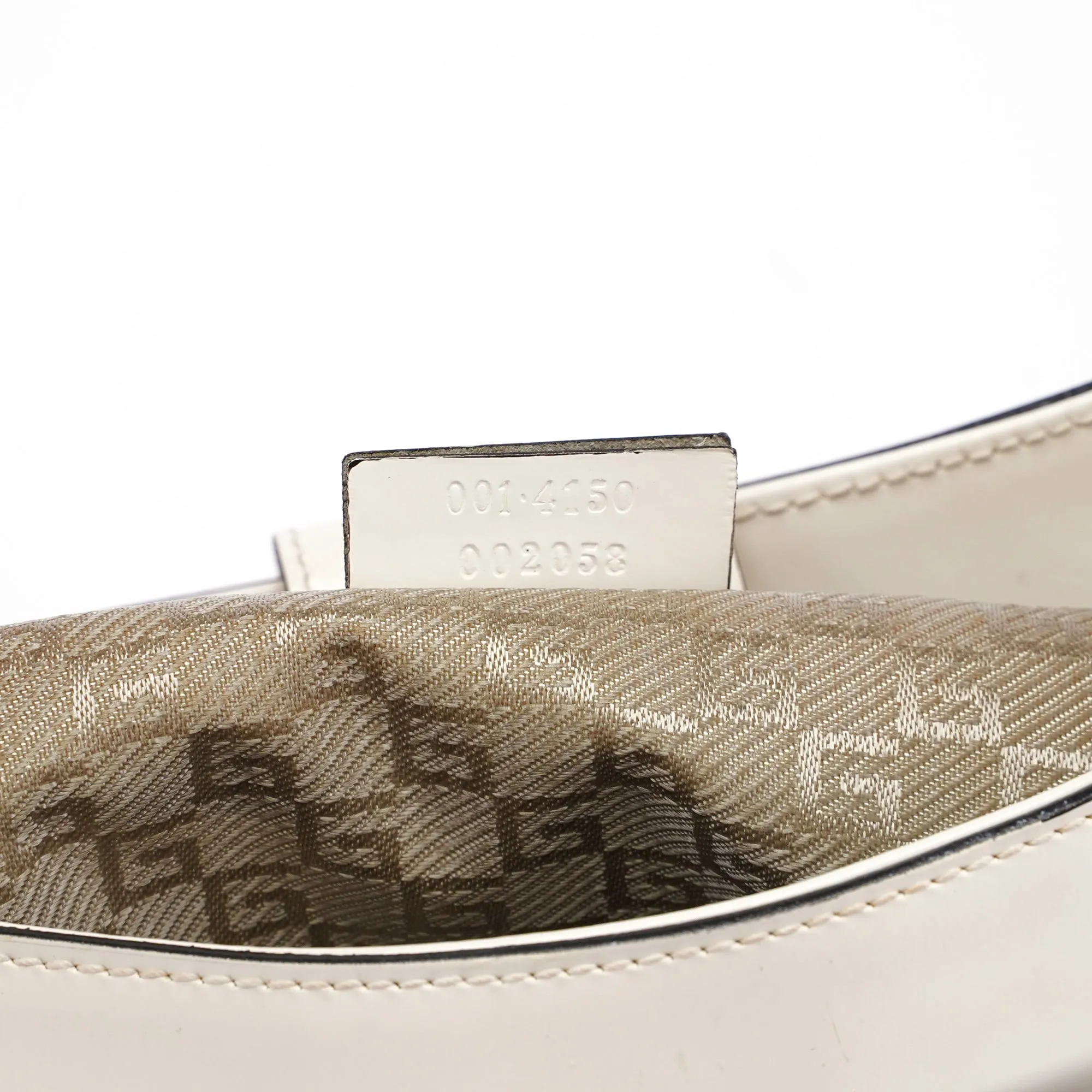 White Patent Leather Jackie Shoulder Bag