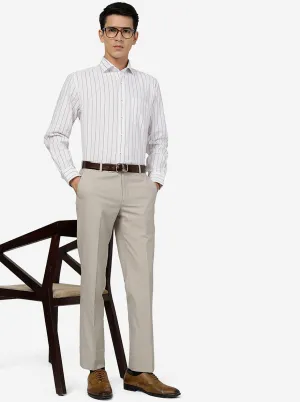 White Striped Regular Fit Formal Shirt | JadeBlue