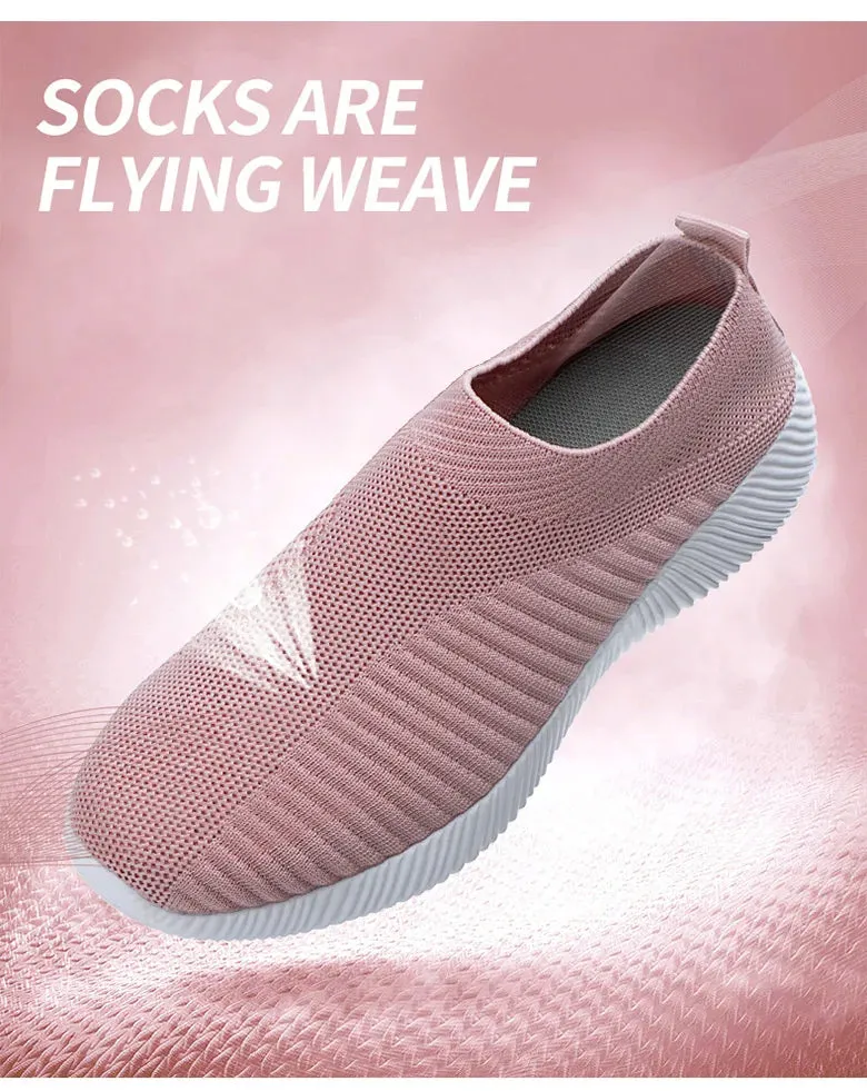 Women Shoes Breathable Flats Elastic Flat Shoes For Women Sneakers Spring Summer Footwear Lightweight Sports Shoes