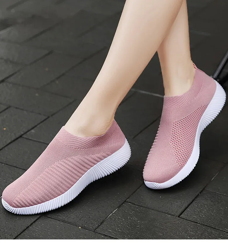 Women Shoes Breathable Flats Elastic Flat Shoes For Women Sneakers Spring Summer Footwear Lightweight Sports Shoes