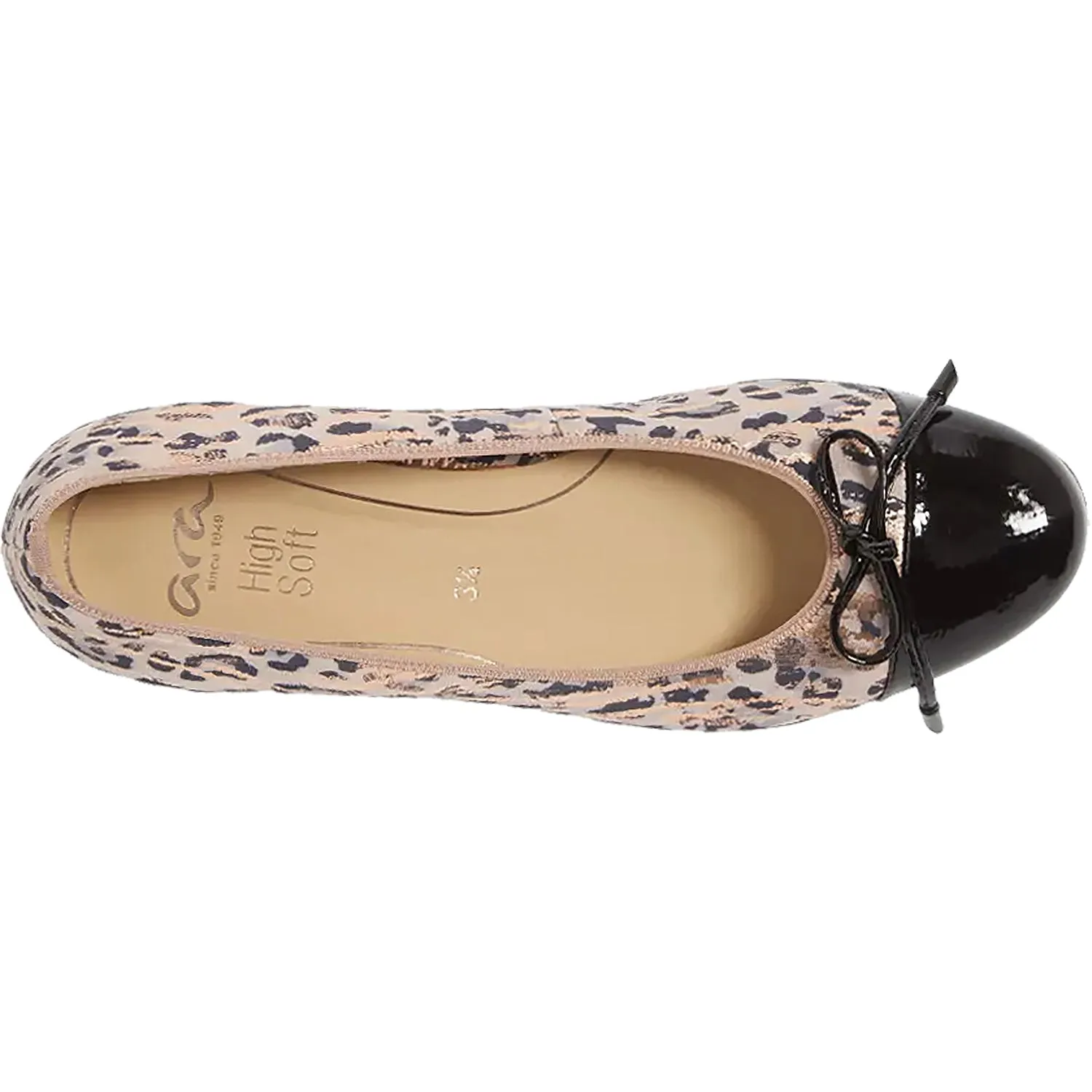 Women's Ara Belinda Black/Rosegold Animal Print Leather/Patent