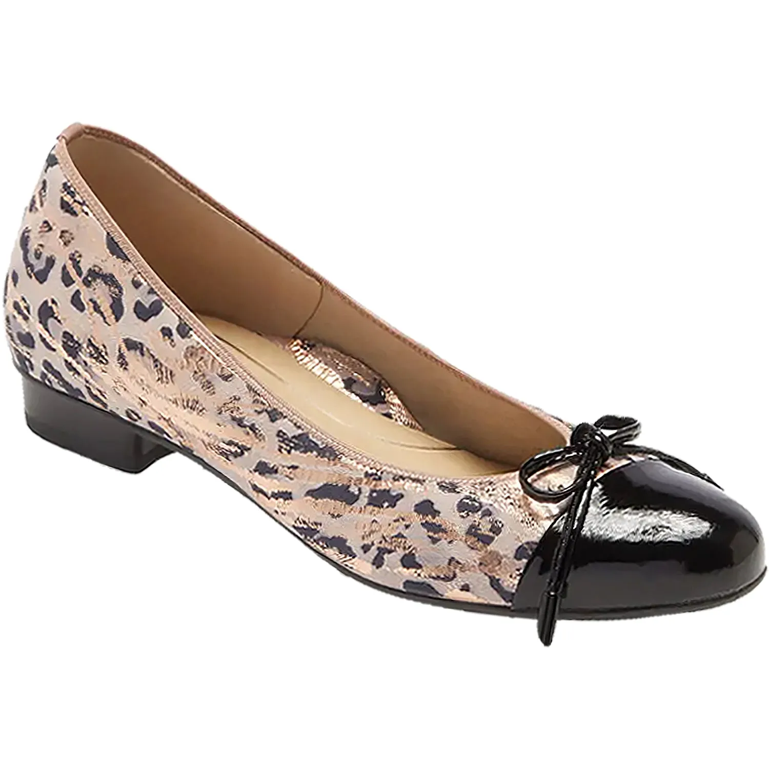 Women's Ara Belinda Black/Rosegold Animal Print Leather/Patent
