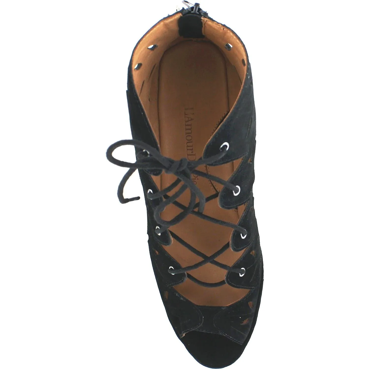 Women's L'Amour Des Pieds Ortega Black Kid Suede