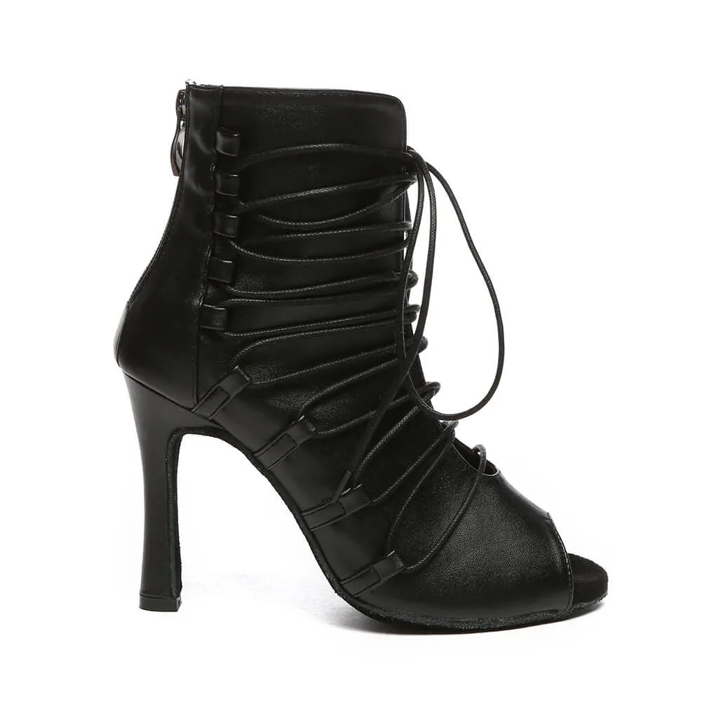 Women's Leather Lace Up Dance Boots