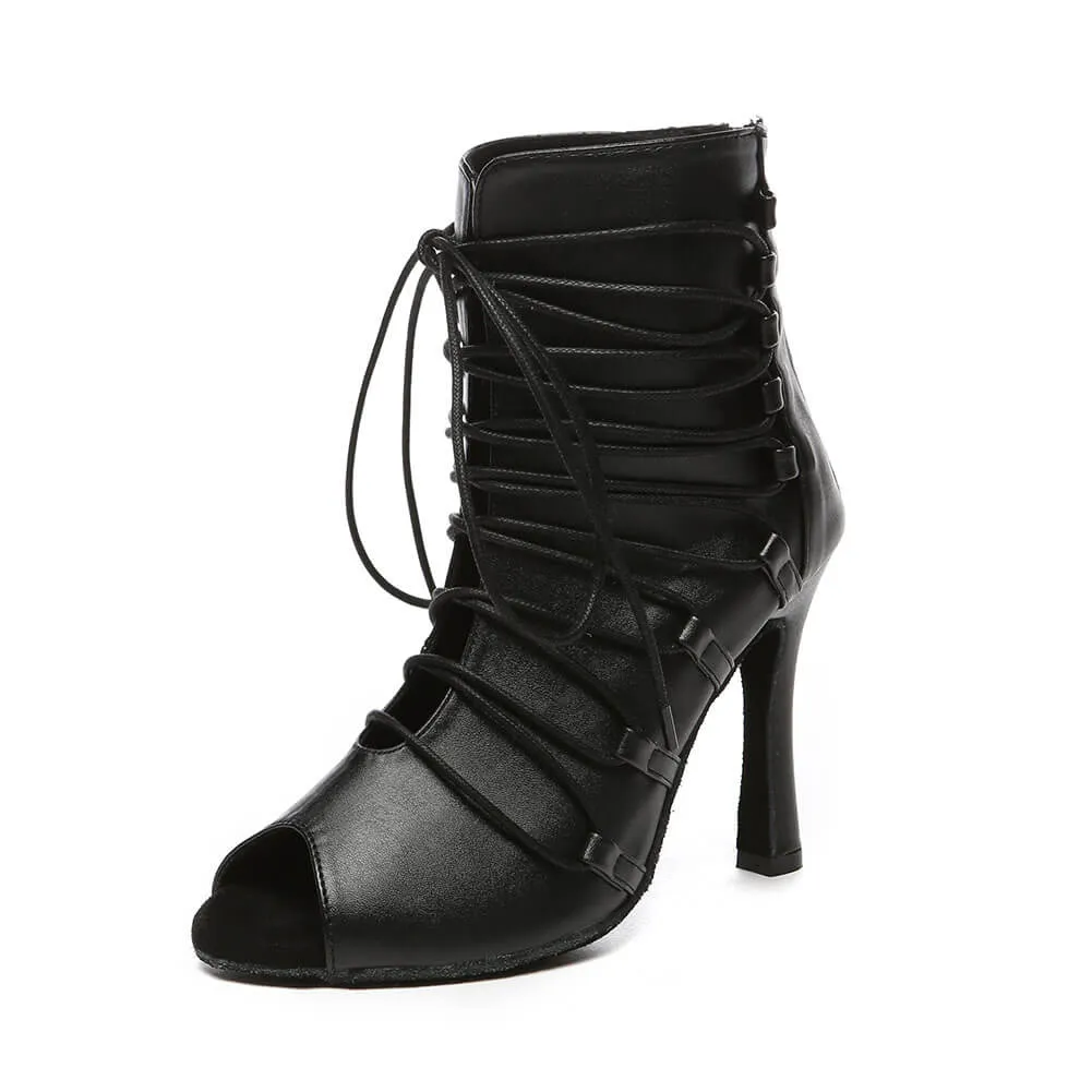 Women's Leather Lace Up Dance Boots