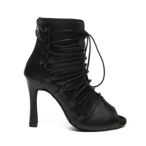 Women's Leather Lace Up Dance Boots