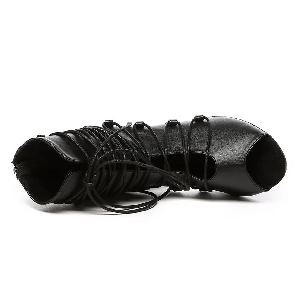 Women's Leather Lace Up Dance Boots