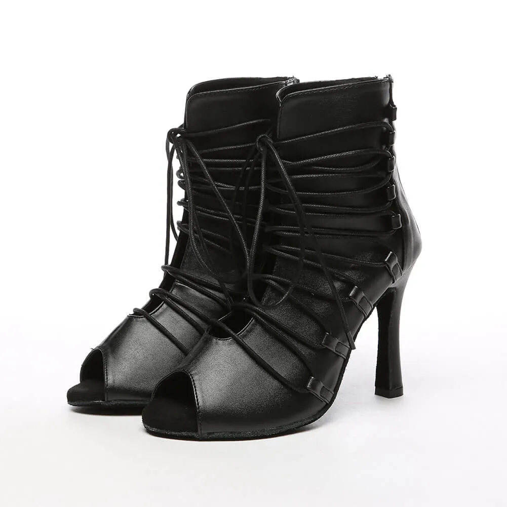 Women's Leather Lace Up Dance Boots
