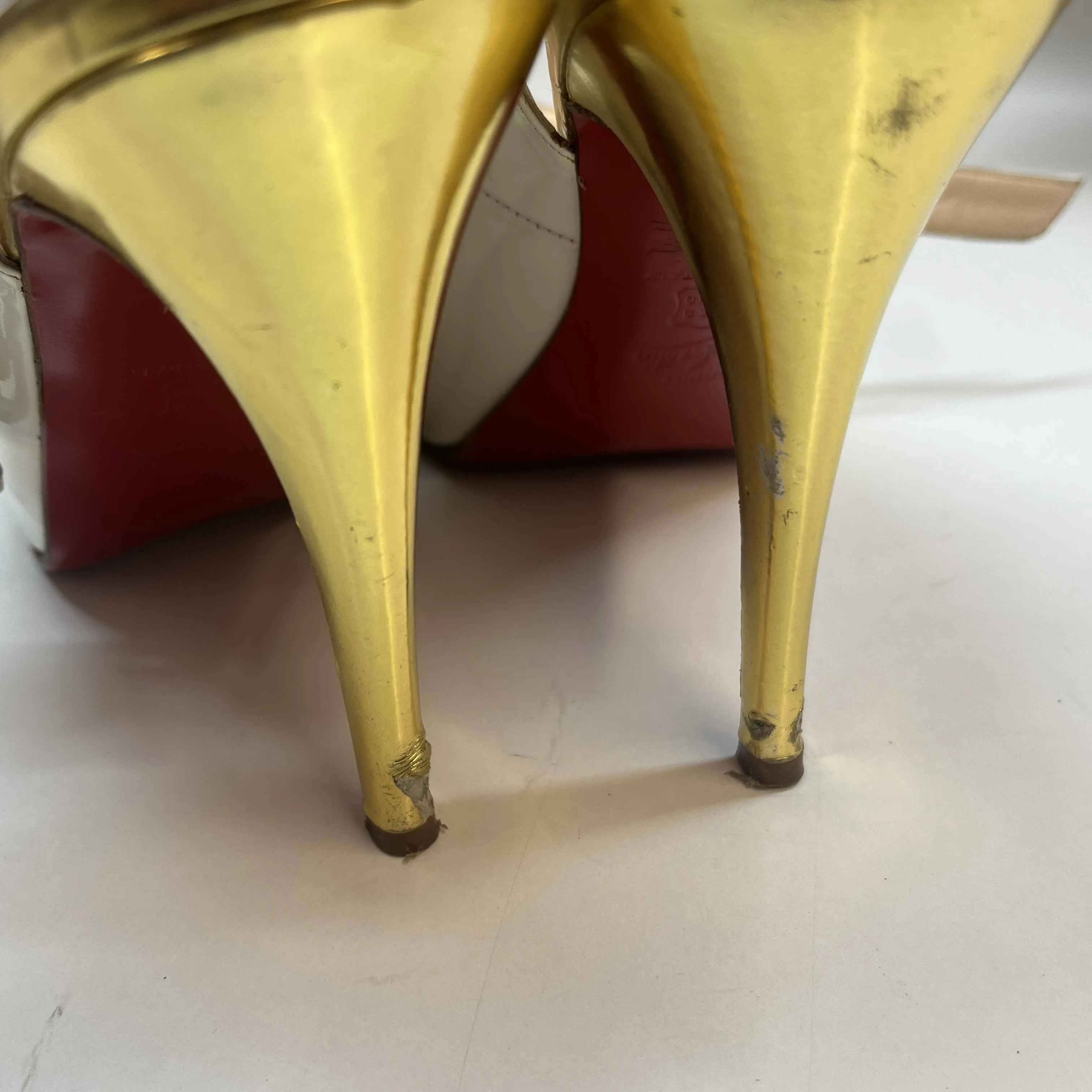 Women's Peep Toe Ankle Strap Heels White Size EU 38 / UK 5