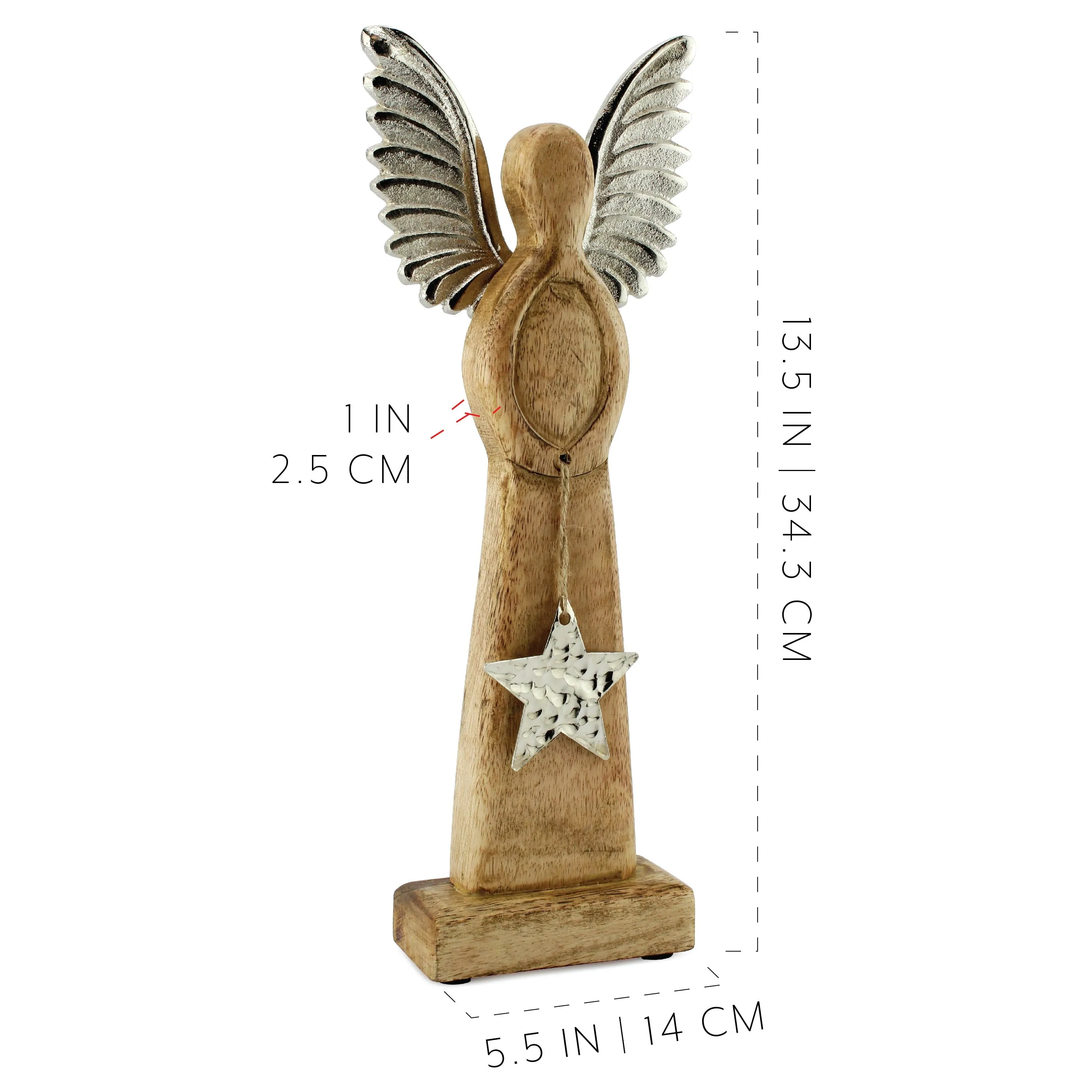 Wooden Angel Christmas Statues