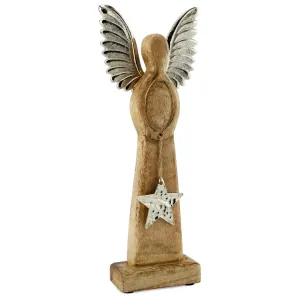 Wooden Angel Christmas Statues