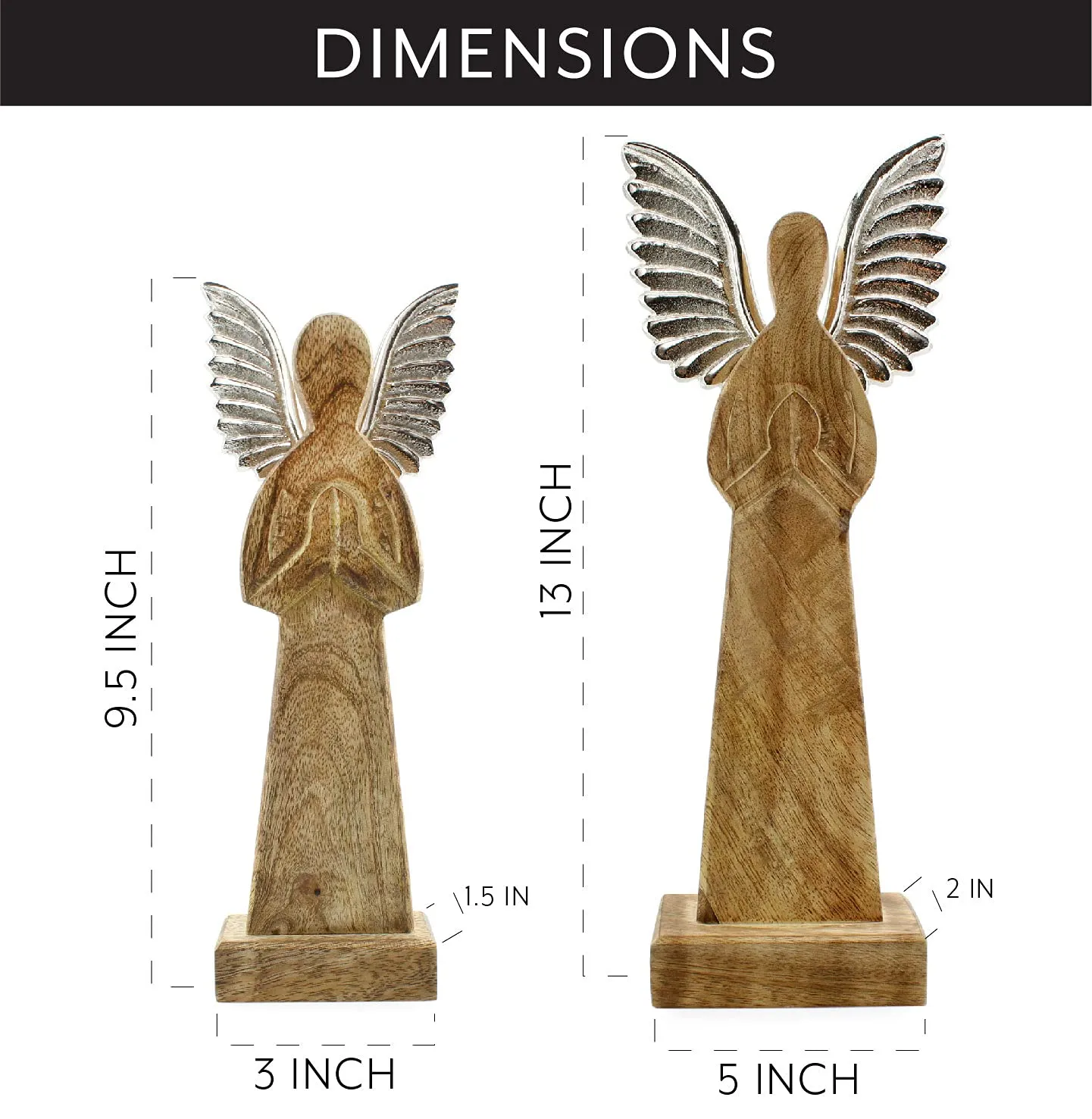 Wooden Angel Christmas Statues